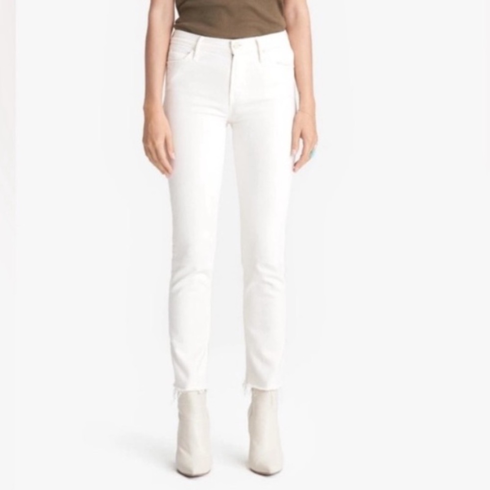 MOTHER The Rascal Crop Fray in Cream Puffs size 25